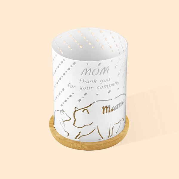 Personalized Mama Bear Metal Candle Holder Gift for Mother