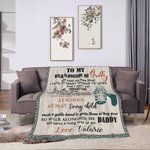 Gepersonaliseerde Walk Along Side Me Daddy Letter Design Deken met Naam Vaderdagcadeau voor Man