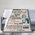 Gepersonaliseerde Walk Along Side Me Daddy Letter Design Deken met Naam Vaderdagcadeau voor Man