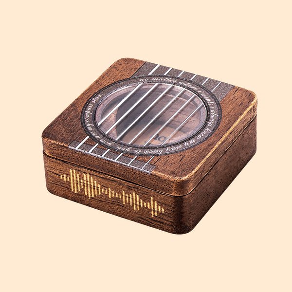 Chambre de Résonance Personnalisée Etui Gravé pour Guitare Cadeau pour Amoureux de la Guitare