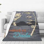 Gepersonaliseerde Hooked on Fishing Zachte Deken met Kindernamen Vaderdag Verjaardagscadeau voor Mannen