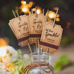 Personalized Rustic Sparkler Tags Wedding Send-Off Tags with Match Holder 25 PCS Birthday Party Supplies  Anniversary Engagement Gift