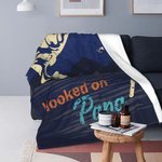 Gepersonaliseerde Hooked on Fishing Zachte Deken met Kindernamen Vaderdag Verjaardagscadeau voor Mannen