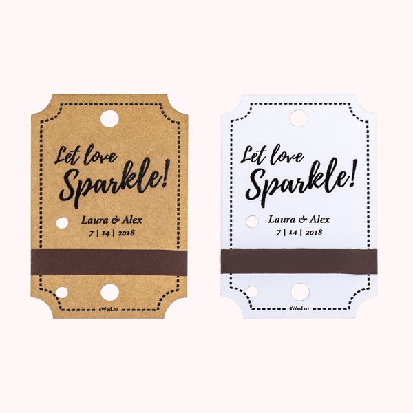 Sparkler Tags with Match Strike Strip Wedding Favors