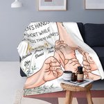 Personalised Father Holds Children's Hands Forever Soft Blanket with 1-6 Names Father's Day Gift for Dad Grandpa