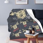 Couverture Polaire Personnalisée avec Noms des Enfants Cadeau Fête des Pères pour Homme Papa