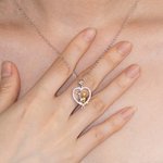 Personalized Heart Shape Two Cats Necklace Gift for Her