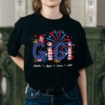Personalized 4th of July Firework Independence Day Patriotic T-Shirt with Family Members' Names