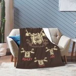 Couverture Polaire Personnalisée avec Noms des Enfants Cadeau Fête des Pères pour Homme Papa