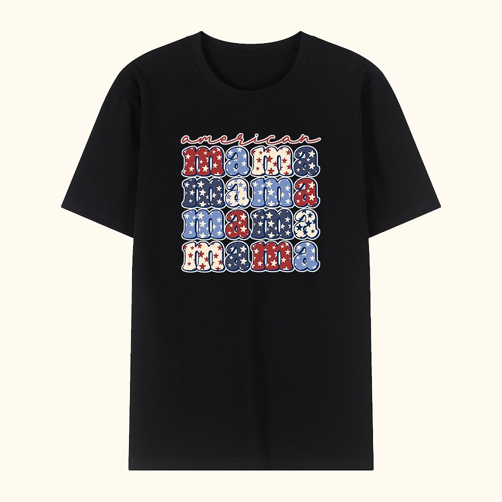 T-shirt patriotique personnalisé "American Mama Independence Day 4th of July".