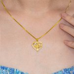 Personalized Mother and Child Love Heart Birthstone Necklace for Mother Grandma Wife