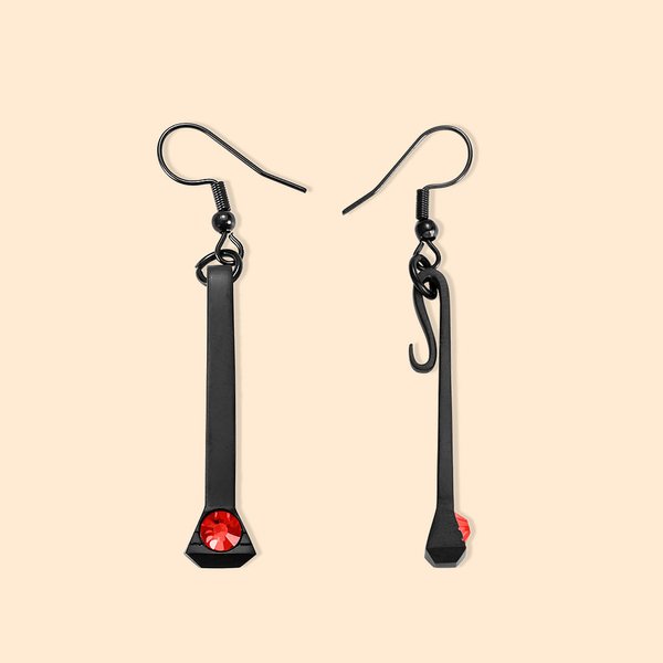 Birthstone Horseshoe Nail Earrings