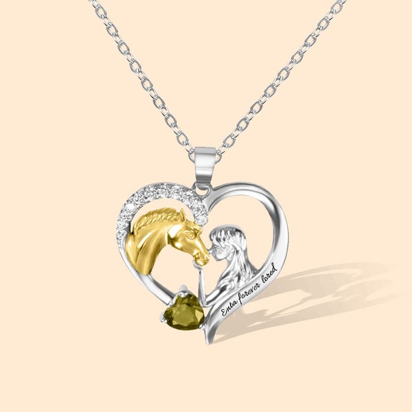 Cavallo personalizzato con ciondolo a forma di cuore di ragazza Regali per lei
