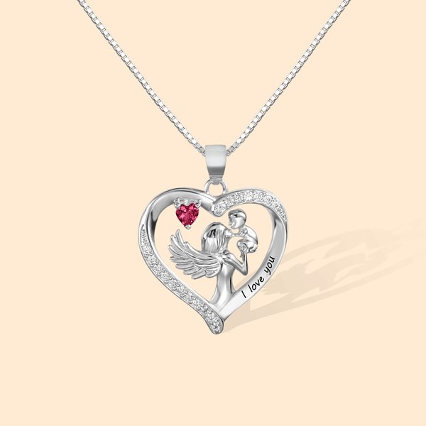 Mother Child Love Birthstone Necklace
