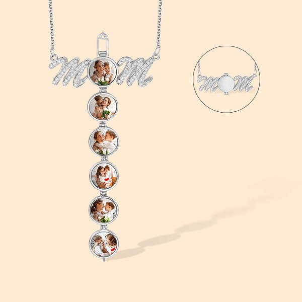 Gepersonaliseerde opvouwbare fotodoos met meerdere lagen MOM-ketting
