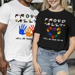 Personalized Cotton LGBT Proud Ally Women Rainbow Palms T-Shirt