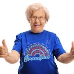 Personalized Independence Day Stars and Stripes Rainbow T-Shirt Gift for Her and Him