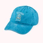 Personalisierte Retro „CAPTAIN“ Basecap mit Anker Muster und Namen Stickerei Mehrfarbige Kappe Geschenk für Freunde Verein Team