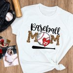 T-shirt Baseball MOM Personnalisé avec Numéro Cadeau d'Anniversaire de Fête des Mères pour Maman