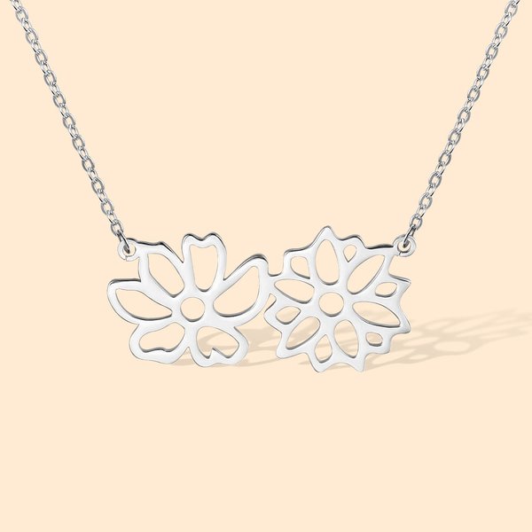 Birth Flower Necklace for Mother Grandma Jewelry