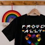 Personalized Cotton LGBT Proud Ally Women Rainbow Palms T-Shirt