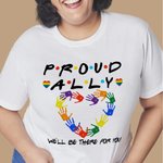 Personalized Cotton LGBT Proud Ally Women Rainbow Palms T-Shirt