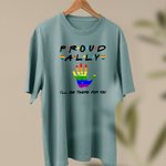 Personalized Cotton LGBT Proud Ally Women Rainbow Palms T-Shirt