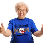 T-shirt Baseball MOM Personnalisé avec Numéro Cadeau d'Anniversaire de Fête des Mères pour Maman