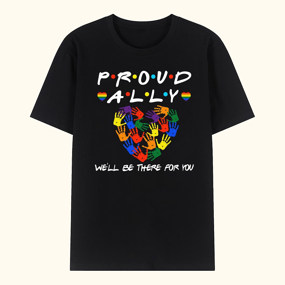 Coton personnalisé LGBT Proud Ally Women Rainbow Palms T-Shirt