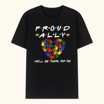 Personalized Cotton LGBT Proud Ally Women Rainbow Palms T-Shirt