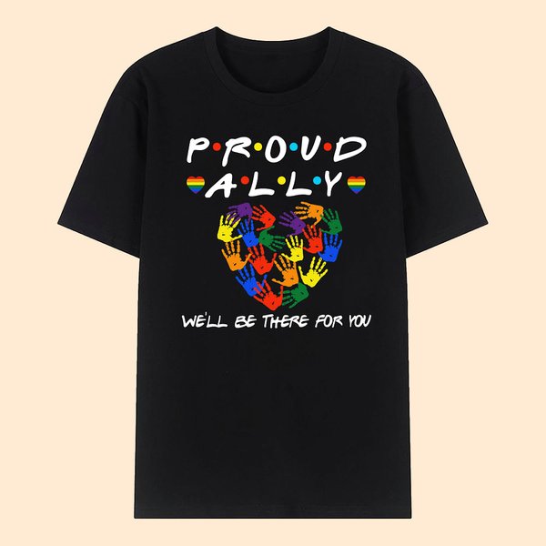 Cotton LGBT Proud Ally Rainbow Palms T-Shirt