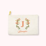 Personalisierte Make up Tasche mit Geburtsblume und Name