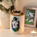 Personalized Handmade Pet Portrait Urn Pet Lovers Gift