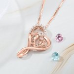 Personalisierte Baby Füße Herzkette mit 2 Geburtssteinen und Namen Geschenk für Mutter zum Muttertag