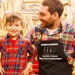 Personalized Grandpa's Workshop Apron with Adjustable Straps and Large Pockets