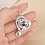 Personalized Photo Projection Baby Feet Heart Necklace with Names