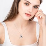 Personalized Photo Projection Baby Feet Heart Necklace with Names