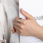 Anneau anti-anxiété personnalisé Rainbow Pet Paw Print Spinner