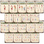 Plaque de Jardin Personnalisée avec 1-18 Noms et Fleurs de Naissance Enseigne en Métal Cadeau Jardinage Fête pour Maman Grand-Mère