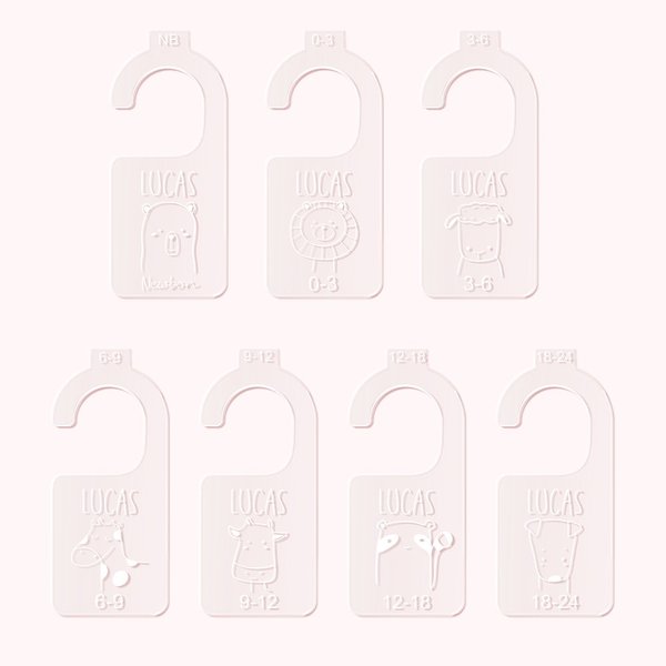 Acrylic Nursery Closet Divider Hangers Set of 7