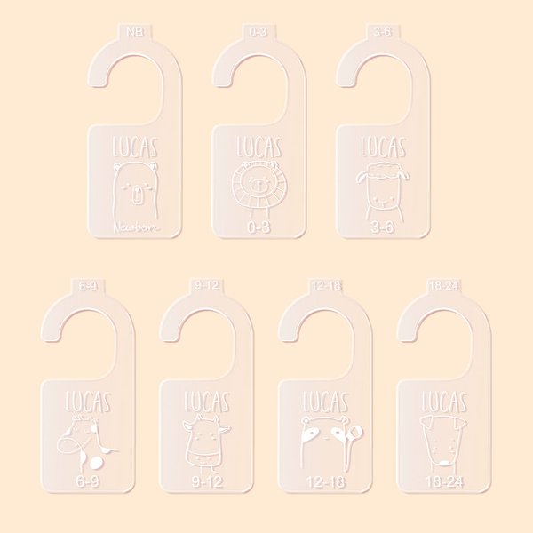 Acrylic Nursery Closet Divider Hangers Set of 7
