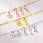 Personalizado Dog Bone y Cat Head Charm Pet Necklace and Bracelet with Paw Print