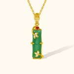Personalized Natural Jade Pendant Charm Necklace with Birthstone