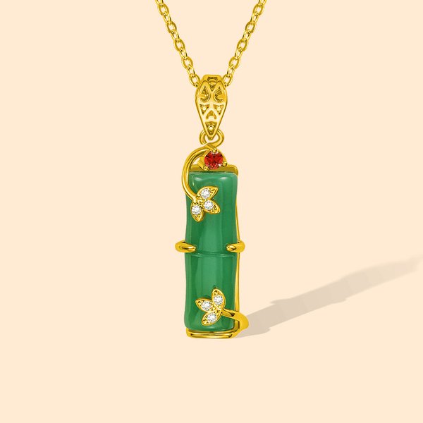 Collar Colgante Personalizado de Jade Natural con Piedra de Nacimiento