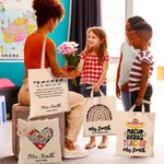 Personalized Teacher's Appreciation Canvas Tote Bags