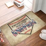 Personalisierte Baseball Willkommen Flanell Fußmatte für 4. Juli