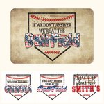 Personalised Baseball Welcome Flannel Doormat for 4th of July