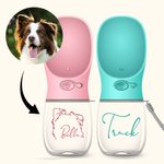 Borraccia portatile per cane personalizzata con nome e design unico regalo utile per viaggi e passeggiate all'aperto per cani