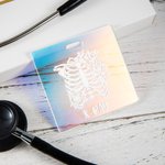 Personalisierte schillernde Ultraschall ID Badge Buddy mit Blume Badge Reel für medizinische Mitarbeiter