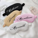 Personalisierte Satin Name Augenmaske mit Beutel Bachelorette Party Hochzeit Geschenk für Sie